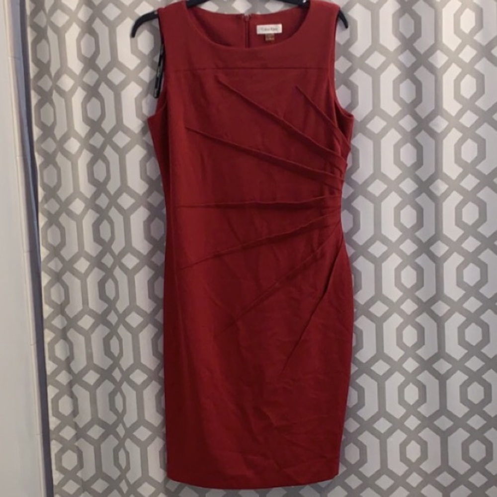Calvin Klein Red Sleeveless Dress Size 12